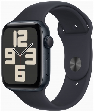 APPLE Watch SE GPS, Aluminum mitternacht, 44mm mit Sportarmband, mitternacht - S/M