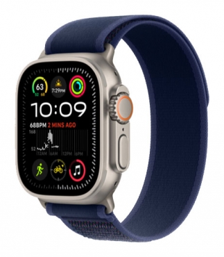 APPLE Watch Ultra 2 GPS + Cellular, Titan natur, 49mm mit Trail Loop, blau - S/M