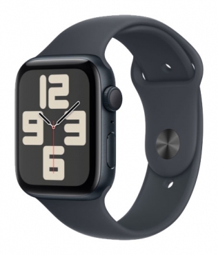 APPLE Watch SE GPS, Aluminium mitternacht, 44mm mit Sportarmband, mitternacht - S/M