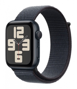 APPLE Watch SE GPS, Aluminium mitternacht, 44mm mit Sport Loop, tinte