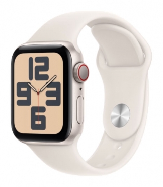 APPLE Watch SE GPS + Cellular, Aluminium polarstern, 40mm mit Sportarmband, polarstern - S/M