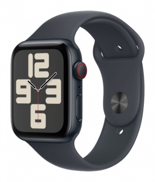 APPLE Watch SE GPS + Cellular, Aluminium mitternacht, 44mm mit Sportarmband, mitternacht - S/M