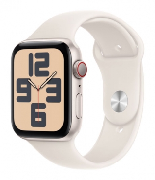 APPLE Watch SE GPS + Cellular, Aluminium polarstern, 44mm mit Sportarmband, polarstern - S/M