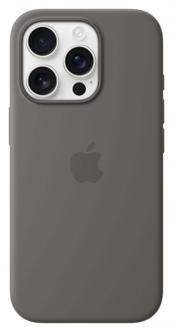 APPLE iPhone 16 Pro Silikon Case mit MagSafe, steingrau