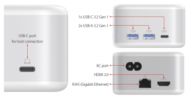 LMP USB-C PowerDock 5 Port, Dock & 130W Netzteil, silber