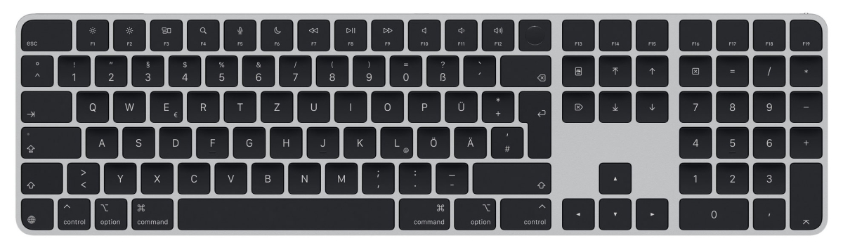 APPLE Magic Keyboard mit Touch ID und Ziffernblock für Mac Modelle mit Apple Chip - Deutsch - Schwarze Tasten